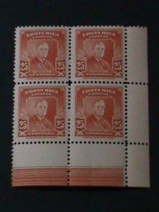 COSTA RICA-1947 SC#252 FRANKLIN D. ROOSEVELT VF-IMPRINT BLOCK-76 YEARS OLD