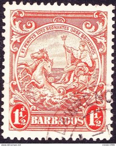 BARBADOS 1938 1½d Orange SG250 FU