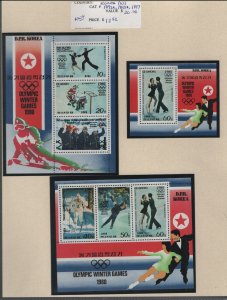 NORTH KOREA 1892A,1895A,1897 MNH SS WINTER OLYMPICS