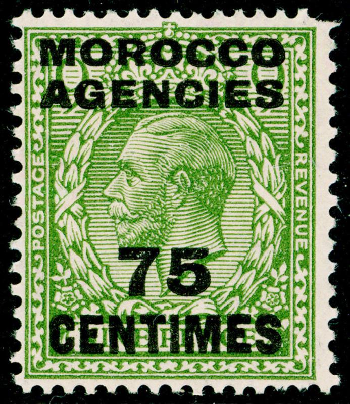 MOROCCO AGENCIES SG208, 75c on 9d olive-green, NH MINT. WMK BLOCK.