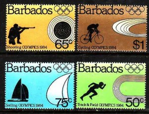 Barbados-Sc#623-6- id9- unused NH set-Sports-Olympics-Los Angeles-1984-please n
