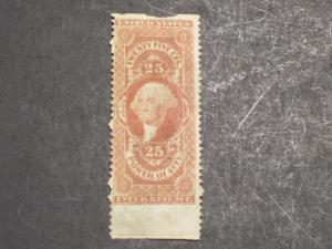 US Revenue Stamp - Scott# R48b   25c  Power of Atty / Part. Imp - Free Shipping