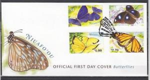 Niuafo`ou, Scott cat. 225-228. Butterflies issue. First day cover. ^