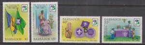 BARBADOS - 1982 75th ANNIVERSARY OF WORLD SCOUTING / SCOUTS - 4V MINT NH