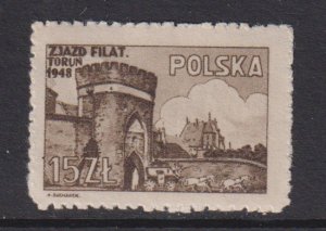 Poland   #434   MNH  1948 stagecoach leaving Torun gate