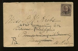 Guam 7 Overprint Used on Cover to Bowie MD Forwarded to Pennsylvania PA (Cv 749)