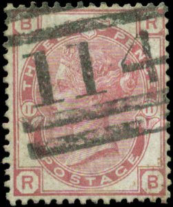 Great Britain Scott #61 Plate #11 Used   4 Clear Margins