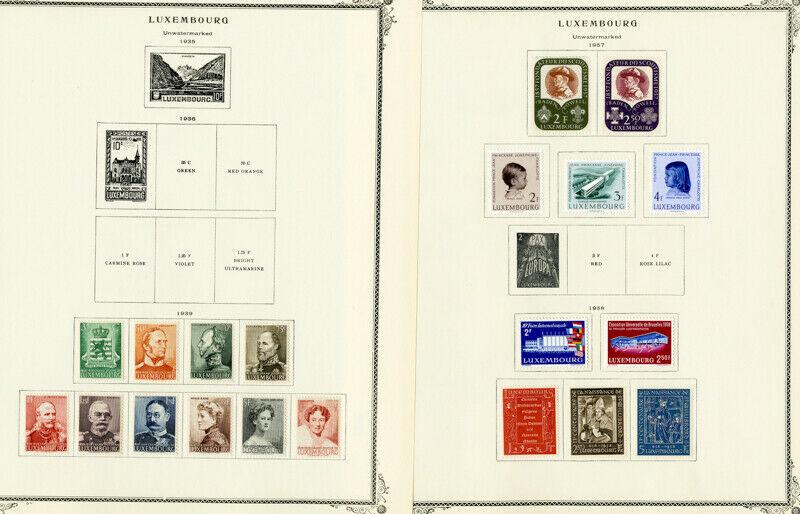 Luxembourg Stamps nearly all Mint Clean on Scott Pages