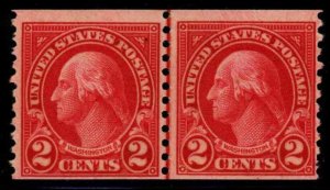 US.#599 Rotary Press Line Pair Issue of 1923 - OGNH - VF - CV$4.50 (ESP#1133-B)