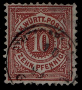 1875 WURTTEMBERG SC#60 USED