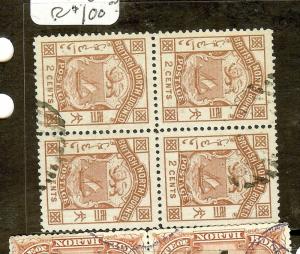 NORTH BORNEO (P0601B) 2C LION,  CREST  SG25  BL OF 4  VFU