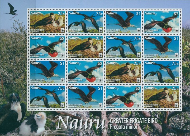 Nauru 2008 SG681-684 Frigate Bird WWF sheetlet MNH