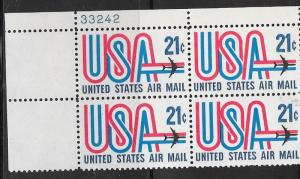 US#C81  21c  USA Plate Block of 4 (MNH) CV $2.00