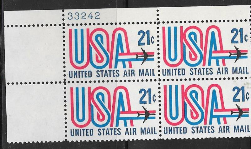 US#C81  21c  USA Plate Block of 4 (MNH) CV $2.00