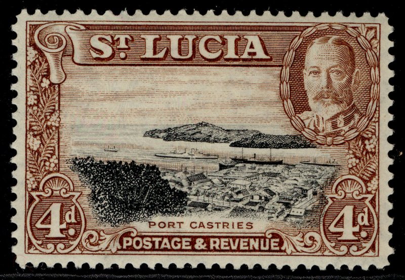 ST. LUCIA GVI SG119, 4d black & red-brown, M MINT.