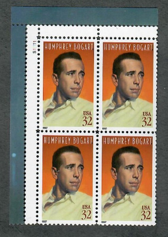 3152 Humphrey Bogart MNH plate block - UL