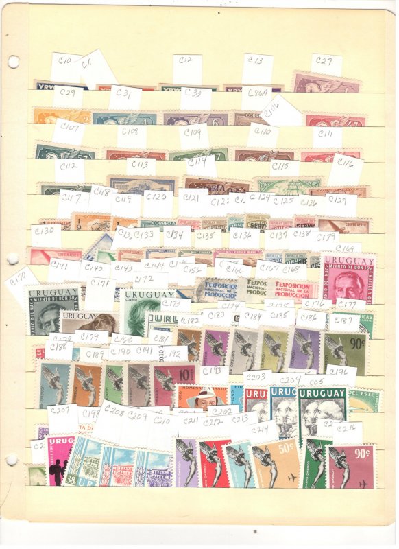 URUGUAY COLLECTION ON STOCK SHEET, MINT/USED