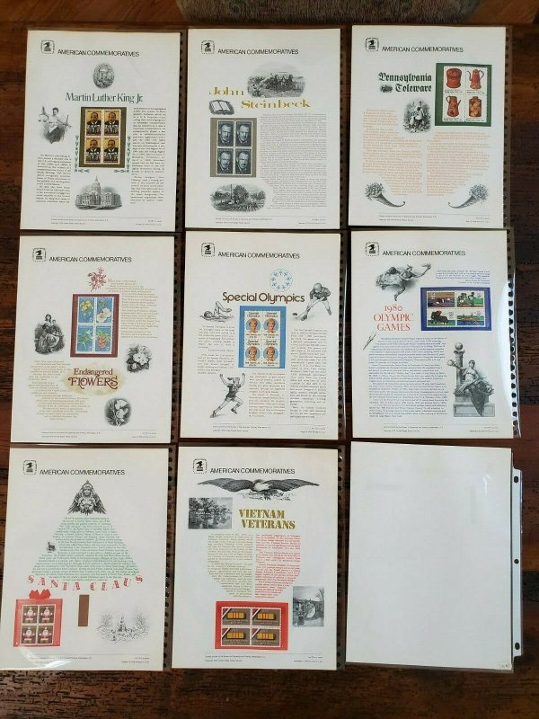 US 1979 Complete Year Set #105-121 USPS Commemorative Stamp Panels SCV $163.75