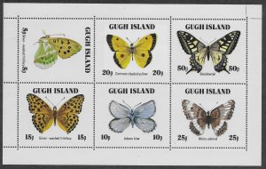 Gugh Island (Scotland Local) 1978  Butterflies  sheet of 6  MNH