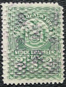 US, New York State Stock Transfer, Used *CC*/Embossed Single