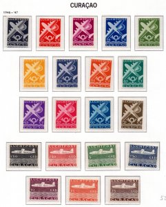 NETHERLANDS ANTILLES CURACAO 1946-1947 AIR MAIL SET COMPLETE SC. #C32A-C50A MINT