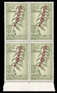 Papua New Guinea #146 Cat$44, 1958 5sh gray green and brown red, sheet margin...