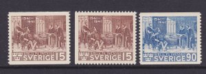 Sweden Scott 316-318, 1941 400th Anniv Swedish Bible Issue VF MNH, Scott $35