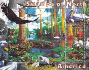 Kyrgyzstan 2004 Swamps of North America miniature sheet CTO