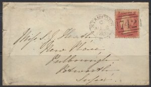 GB SG 22 perf 14 Die I on Cover Stamford JA 31 61 cancel SC# 11 see scans / d...