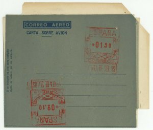 Spain #46a Aerogramme 01.30p+2.10p Postage Stamp Cover Europe Airmail Mint