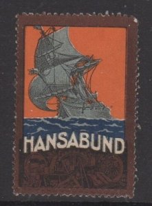 Germany - Hansabund Advertising Stamp, Sailing Ship - NG 
