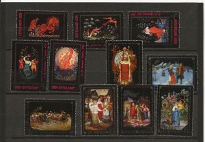 tthematic stamps Russia 1976-7 ART 2 sets sg.4561-5 Palekh, 4261-6 Folk Art  MNH