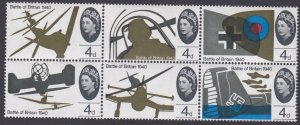 SG 673b & 676c 1965 Battle of Britain 4d (Ord) - Listed Flaws Unmounted Mint 