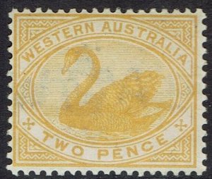 WESTERN AUSTRALIA 1898 SWAN 2D WMK W CROWN A