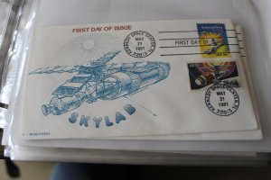 SPACE  COVER - FDC SHUTTLE MAY 21, 1981 W/ SKYLAB STAMP AND CACHET 3 MUSCATEERS