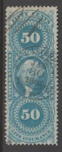 U.S. Scott #R58c Life Insurance - Revenue Stamp - Used Single