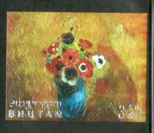 Bhutan 1970 Flower Sc 114A Rousseau, Degas, Gaugin Monet Redon Van Gogh Renoi...