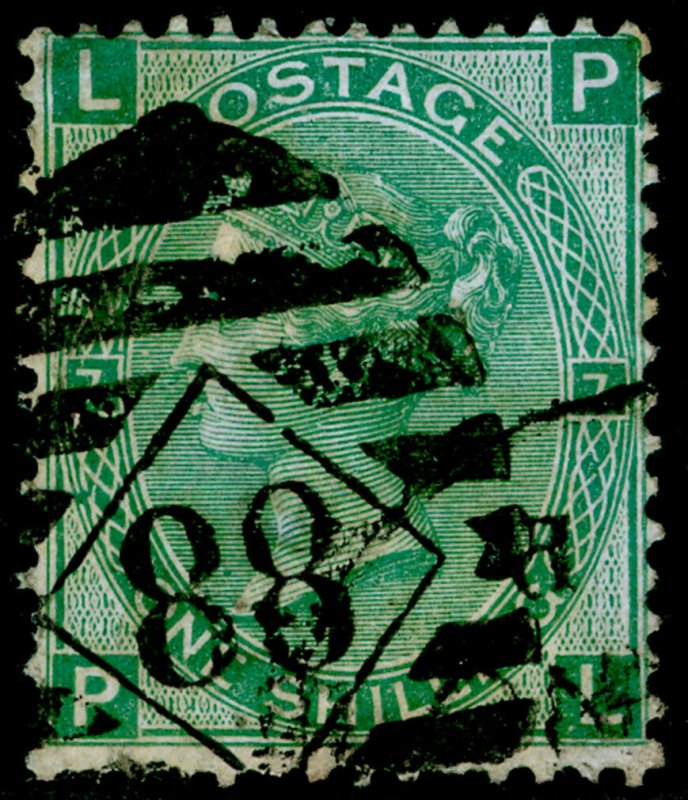 SG117, 1s green plate 4, USED. Cat £65. PL 