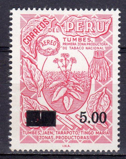 Peru 1977 Sc#C474 Tobacco plant ovpt.new value S5.00 (1) MNH