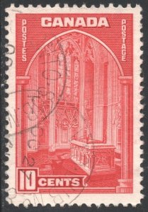 Canada SC#241 10¢ Memorial Chamber, Parliament Building Single (1938) Used