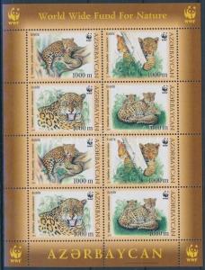 Azerbaijan stamp WWF: Caucasian leopard minisheet MNH 2005 Mi 592-595 WS145431