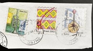 Brazil #2871,2873,2877a Used On Paper 2002-05 [R1143]