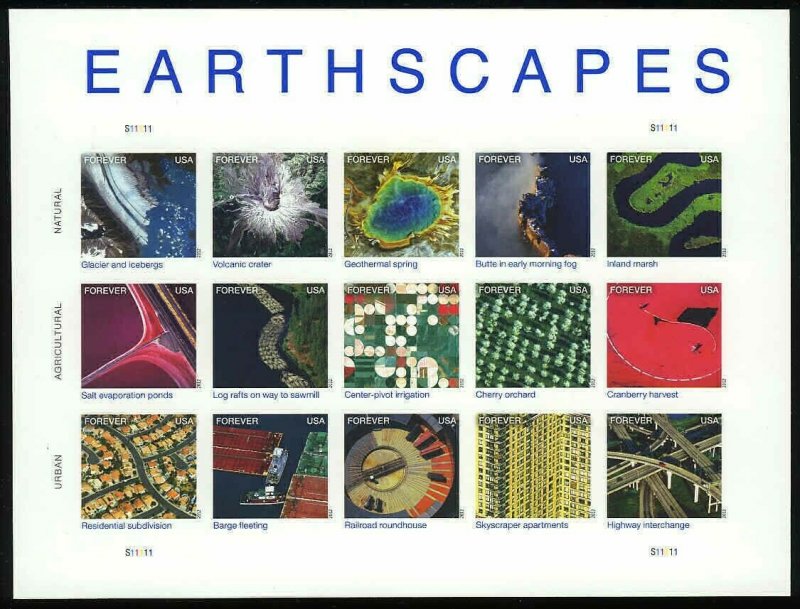 Earthscapes Sheet of Fifteen Forever Stamps Scott 4710 