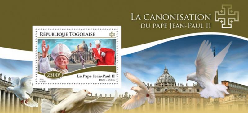 TOGO 2014 SHEET POPE JOHN PAUL II tg14705b