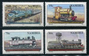 HERRICKSTAMP NAMIBIA Sc.# 774-77 NH Train Stamp Mini Sheets (Folded)