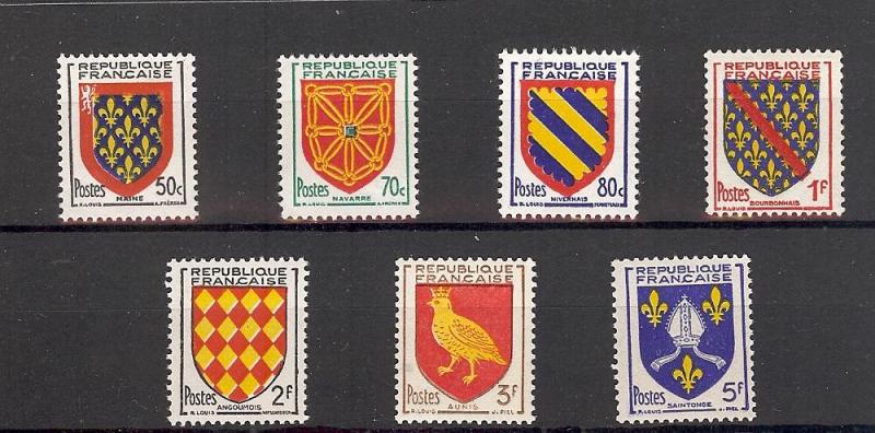 France, 733-39, Coat of Arms Singles,**MNH**