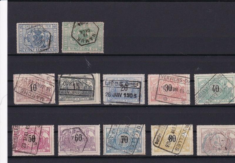 BELGIUM 1879 - 1895  RAILWAY PARCEL  STAMPS CAT £100+ REF R 2847