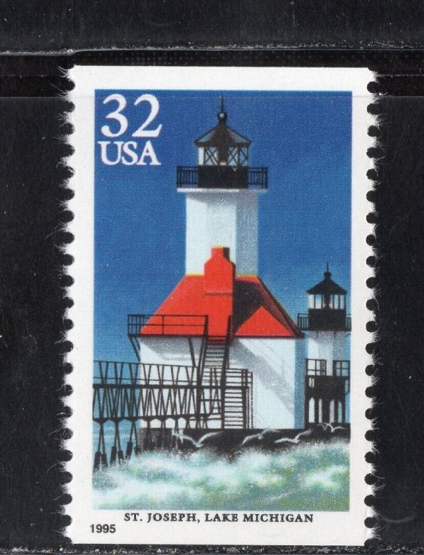 2970 * ST JOSEPH , LAKE MICHIGAN ~ LIGHTHOUSE *  U.S. Postage Stamp MNH ^