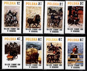 Poland Scott 2370-2377 MNH** 1980 Horse Painting set