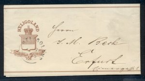 HELIGOLAND Newspaper Wrapper to Erfurt Germany, dated July 3, 1883, VF